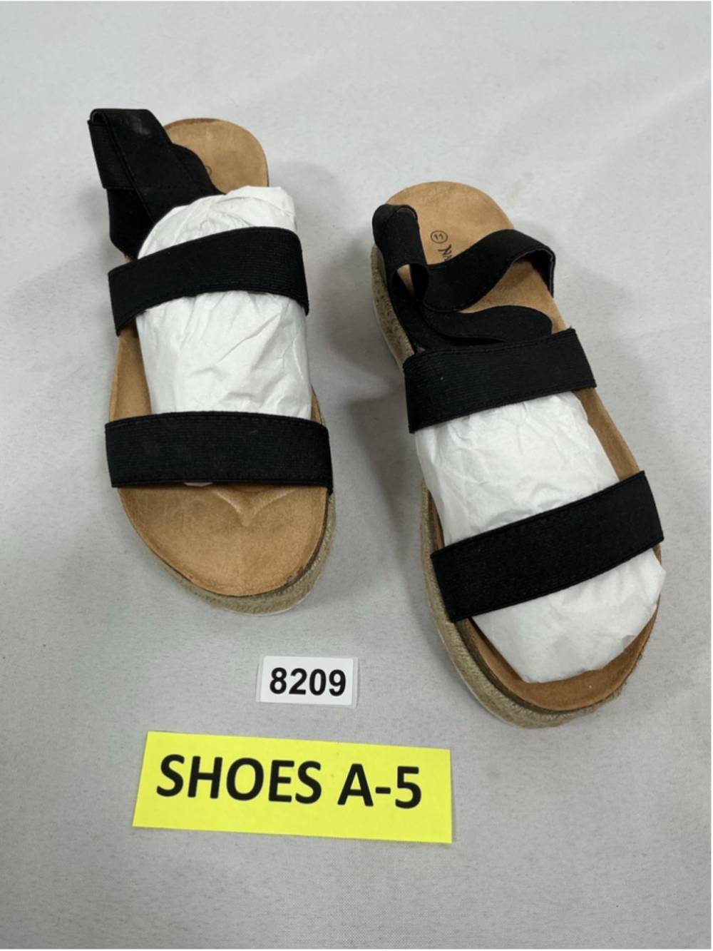 Womans New Nature Breeze Kacie Strappy Espadrille Wedge Sandals Size 11 Black